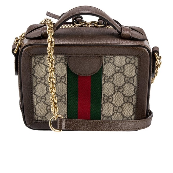 🌟 Gucci Gg Supreme Monogram Mini Ophidia Top Handle Shoulder Bag 🌟 - Picture 4 of 13